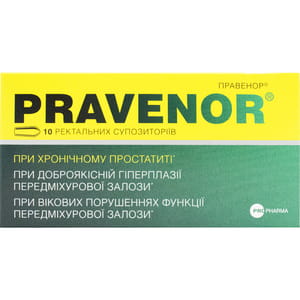 Правенор набір супозиторії ректальні упаковка 10 шт + Правенор капсули флакон 30 шт