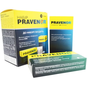 Правенор набір супозиторії ректальні упаковка 10 шт + Правенор капсули флакон 30 шт