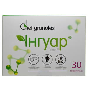 Інгуар дієтична добавка для природнього зниження маси тіла без відчуття голоду, нормалізації рівня глюкози та холестерину пакет 30 шт