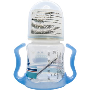 Бутылочка для кормления BABY-NOVA (Беби нова) Декор пластиковая с широким горлом с ручками цвет в ассортименте 150 мл