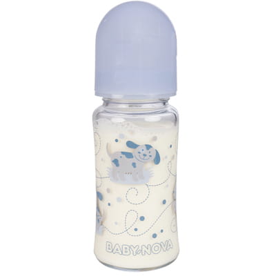Пляшечка для годування BABY-NOVA (Бебі нова) Декор скляна з широким горлом колір в асортименті 230 мл