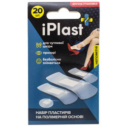 Пластир медичний Iplast (Ай Пласт) бактерицидний набір на полімерній основі 20 шт