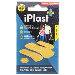 Пластир медичний Iplast (Ай Пласт) бактерицидний набір на тканинній основі 20 шт