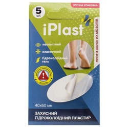 Пластырь медицинский Iplast (Ай Пласт) набор защитный гидроколлоидный размер 40мм х60мм 5 шт