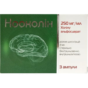 Ноохолін р-н д/ін. 250мг/мл амп. 4мл №3