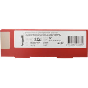 Панчохи медичні компресійні LAUMA (Лаума) модель AG309 клас ІІ з резинкою, з миском 23-32 мм рт.ст. колір натуральний розмір 3K