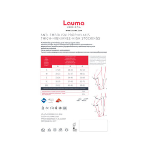 Гольфы медицинские антиэмболические LAUMA (Лаума) модель AD 206 18-21 мм рт.ст. класс І с контрольным отверстием под пальцами цвет белый размер XL