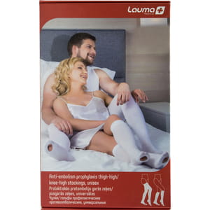 Чулки медицинские антиэмболические LAUMA (Лаума) модель AG 302 18-21 мм рт.ст. класс І с контрольным отверстием под пальцами цвет белый размер XL