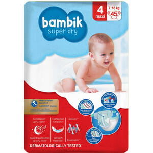 Подгузники для детей одноразовые BAMBIK (Бамбик) Jumbo 4 Maxi от 7 до 18 кг 45 шт