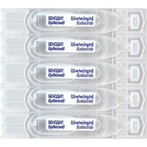 Бенодил сусп. д/распыл. 0,5мг/1мл конт. 2мл упак. (40доз) №20