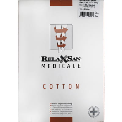 Чулки с открытым носком RELAXSAN (Релаксан) Medicale Soft (23-32 мм) размер 5 бежевые 1 пара
