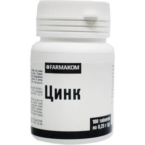 Цинк таблетки дієтична добавка Фармаком упаковка 100 шт