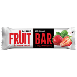 Батончик-мюслі FRUIT BAR (Фрут Бар) з ягодами полуниці 25 г