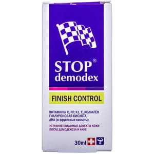 Гель для ухода за проблемной кожей Стоп Демодекс финиш контроль для устранения дефектов после демодекоза и акне 30 мл