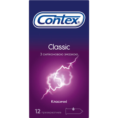 Презервативы латексные с силиконовой смазкой CONTEX (Контекс) Classic классические упаковка 12 шт