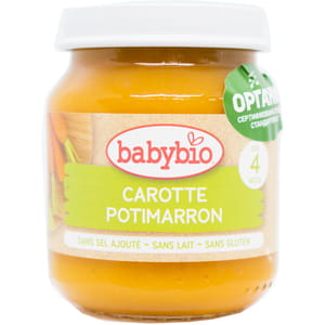 Пюре овощное детское BABYBIO (Бейбибио) Морковка и китайская тыква с 4-х месяцев 130 г