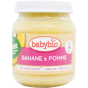 Пюре фруктовое детское BABYBIO (Бейбибио) Яблоко и банан с 4-х месяцев 130 г