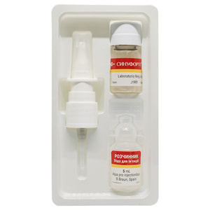 Синуфорте пор. лиоф. д/р-ра д/интраназ. прим. фл. 35доз+р-ль амп. 5мл