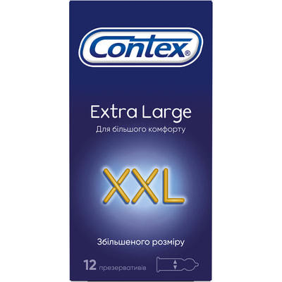 Презервативы латексные с силиконовой смазкой CONTEX (Контекс) XXL увеличенного размера 12 шт