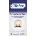 Презервативи латексні з силіконовою змазкою CONTEX (Контекс) Extra Sensation (Екстра Сенсейшн) з великими крапками та ребрами 12 шт