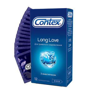 Презервативы латексные с силиконовой смазкой CONTEX (Контекс) Long Love (Лонг лав) с анестетиком 12 шт