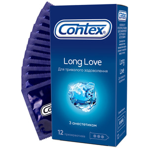 Презервативы латексные с силиконовой смазкой CONTEX (Контекс) Long Love (Лонг лав) с анестетиком 12 шт