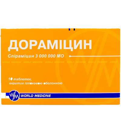 Дораміцин табл. в/о 3 000 000 МО №10