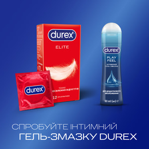 Презервативы латексные с силиконовой смазкой DUREX (Дюрекс) Elite (тонкие) 12 шт