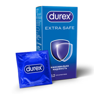 Презервативы латексные с силиконовой смазкой DUREX (Дюрекс) Extra Safe максимальная надежность 12 шт