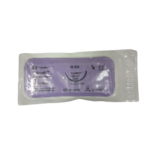 Шовний матеріал хірургічний, що розсмоктується Polysorb (Полісорб) 0 з колючою голкою 37 мм 1/2 кола довжина 90 см фіолетовий артикул CL-924***