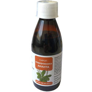 Сироп Подорожника Ананта від сухого кашлю та подразнення в горлі пляшка 150 мл