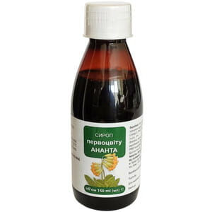 Сироп Первоцвета Ананта для улучшения отхождения вязкой мокроты бутылка 150 мл