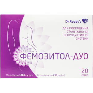 Фемозитол Дуо порошок для приготування розчину з апельсиновим смаком для покращення функцій жіночої репродуктивної системи в саше по 3 г 20 шт