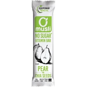 Батончик-мюслі Здоровий перекус з грушою та насінням Чіа 25 г