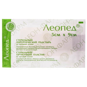 Пластырь хирургический Леопед стерильный на нетканой основе размер 5 см х 9 см 1 шт