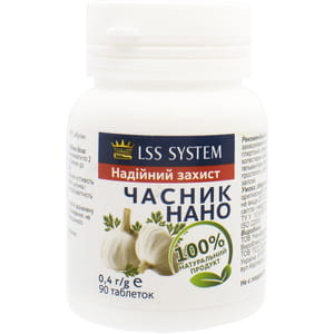 Часник Нано таблетки по 0,4 г флакон 90 шт