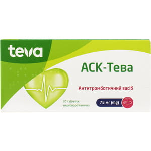 АСК-Тева табл. кишковороз. 75мг №30