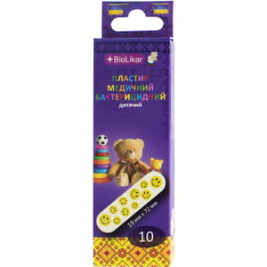 Пластир бактерицидний Biolikar (Біолікар) дитячий розмір 19 мм x 72 мм 10 шт
