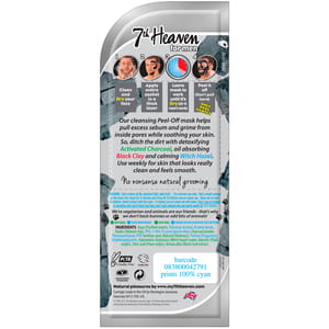 Маска-пленка для лица мужская 7TH HEAVEN (7-Е НЕБО) с активированным углем и черной глиной 10 г