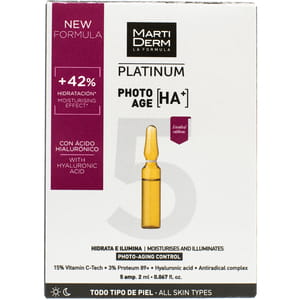 Засіб для обличчя, шиї, зони декольте MARTIDERM (Мартидерм) Фото-Ейдж НА+ зволожуює, надає сяяння для всіх типів шкіри в ампулах по 2 мл 5 шт