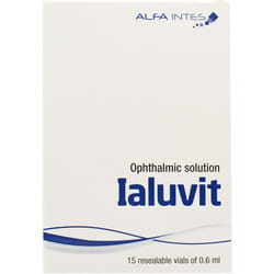 Раствор офтальмологический IALUVIT (Ялувит) для восстановления роговицы и уменьшения послеоперационногоглазного дискомфорта в флаконах по 0,6 мл 15 шт