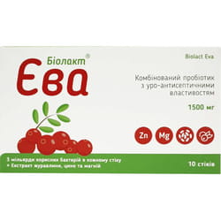 Біолакт Ева порошок комбінований пробіотик з уро-антисептичними властивостями в стіках 10 шт