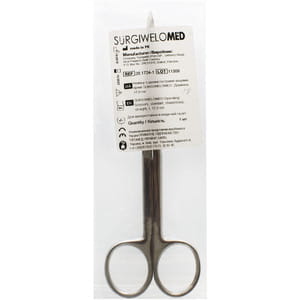 Ножницы операционные с двумя острыми концами прямые 17 см артикул 20.1724 SURGIWELOMED