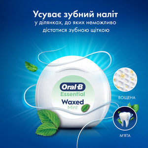 Зубная нить ORAL-B (Орал-би) Essential Floss (Эссеншиал флосс) вощеная мятный вкус 50 м
