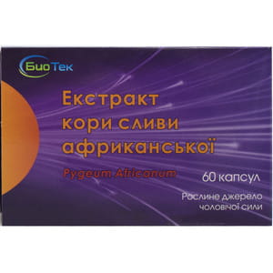 Екстракт кори сливи африканської капсули для підтримки фунуцій передміхурової залози упаковка 60 шт