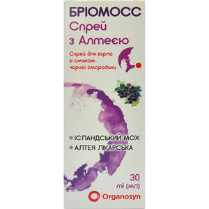 Бріомосс Спрей з алтеєю спрей для горла зі смаком чорної смородини флакон 30 мл