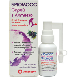 Бріомосс Спрей з алтеєю спрей для горла зі смаком чорної смородини флакон 30 мл