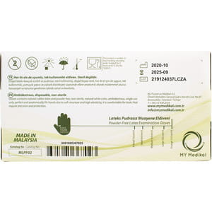 Рукавички оглядові латексні MUMU нестерильні неприпудрені розмір M колір білий 1 пара