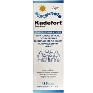 Кадефорт порошковий спрей для заживлення ран, опіків, пелюшкових висипань у флаконі 125 мл