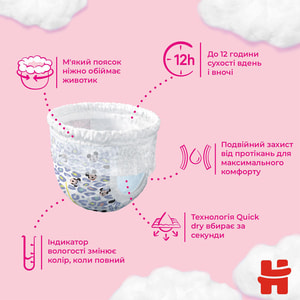 Підгузки-трусики для дітей HUGGIES (Хагіс) Pants (Пентс) 3 для дівчаток від 6 до 11 кг 58 шт NEW
